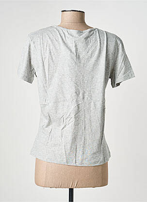 T-shirt col v manches courtes gris SUNCOO femme