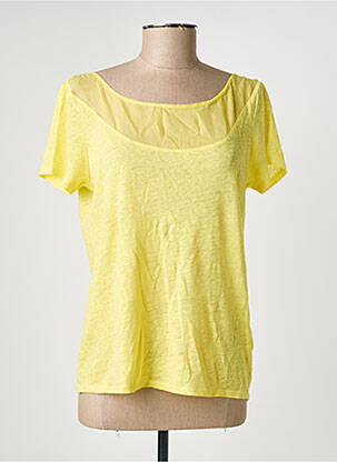 Top stretch manches courtes jaune MARIE-SIXTINE femme