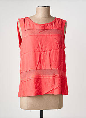 Top tissage crêpe sans manche orange SUNCOO femme