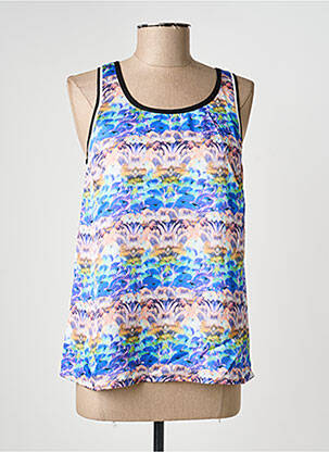 Top tissage crêpe sans manche bleu SEE U SOON femme