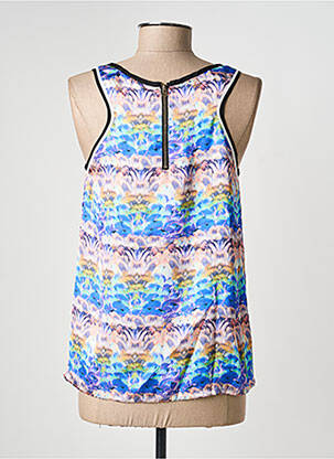 Top tissage crêpe sans manche bleu SEE U SOON femme