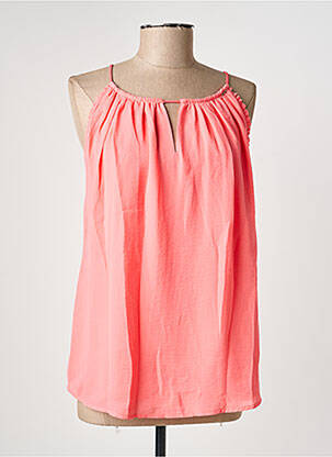 Top tissage crêpe fines bretelles rose KOCCA femme