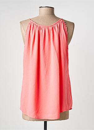 Top tissage crêpe fines bretelles rose KOCCA femme