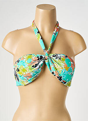 Haut de maillot de bain stretch haut triangles vert PIECES femme