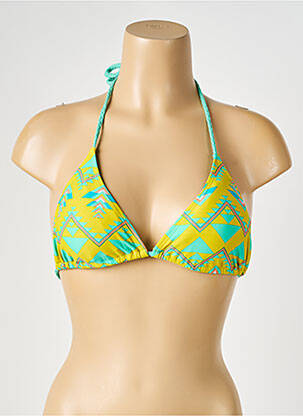 Haut de maillot de bain stretch haut soutien-gorge avec mousse de rembourrage amovible jaune PIECES femme