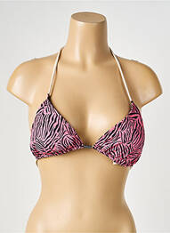 Haut de maillot de bain stretch haut soutien-gorge avec mousse de rembourrage amovible rose PIECES femme