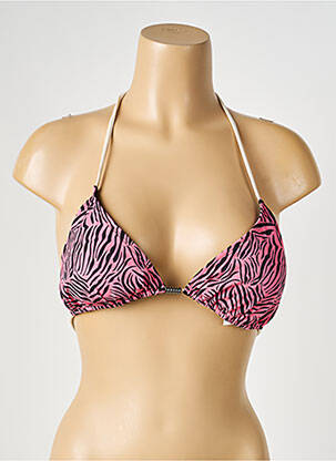 Haut de maillot de bain stretch haut soutien-gorge avec mousse de rembourrage amovible rose PIECES femme