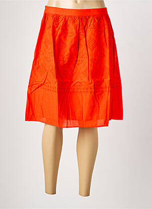 Jupe mi-longue coupe droite orange VILA femme