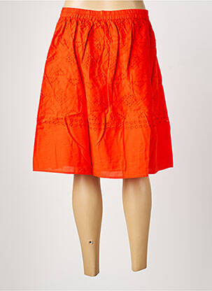 Jupe mi-longue coupe droite orange VILA femme