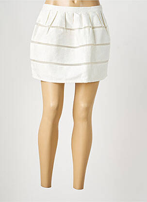 Mini-jupe coupe droite blanc COLOR BLOCK femme