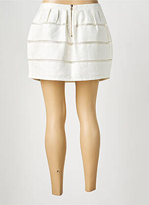 Mini-jupe coupe droite blanc COLOR BLOCK femme