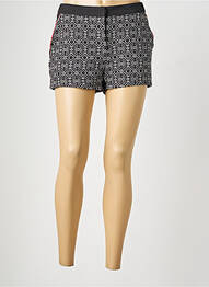 Short fermeture zippée sous rabat avec crochet taille normale noir SEE U SOON femme