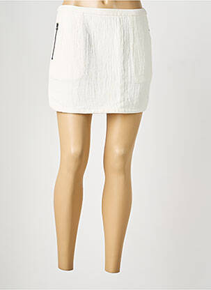 Mini-jupe coupe droite blanc SEE U SOON femme