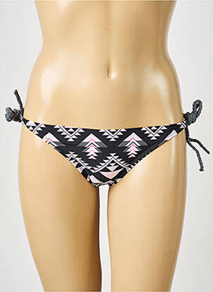 Bas de maillot de bain imprimé fantaisie bikini noir PIECES femme