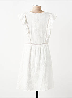 Robe mi-longue manches courtes manches courtes blanc GARANCE femme