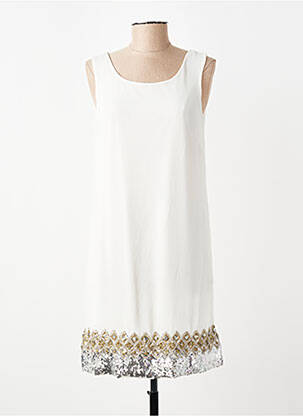Robe mi-longue sans manche sans manche blanc VILA femme