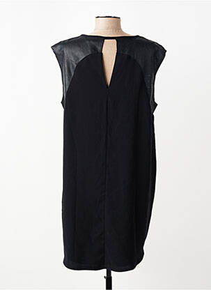 Robe mi-longue tissage crêpe manches courtes noir VILA femme