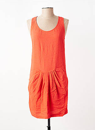 Robe mi-longue sans manche sans manche orange SEE U SOON femme