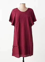 Robe mi-longue tissage crêpe manches courtes violet VILA femme