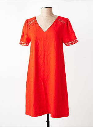 Robe courte manches courtes manches courtes rouge SUNCOO femme