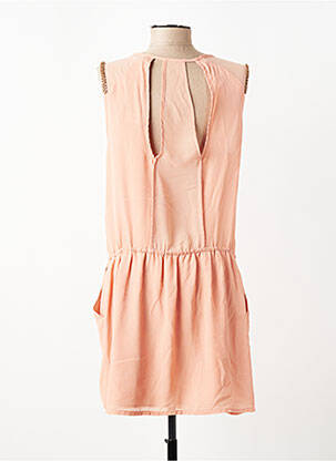 Robe mi-longue sans manche sans manche rose COLOR BLOCK femme
