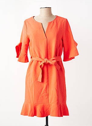 Robe courte manches courtes manches courtes orange SUNCOO femme
