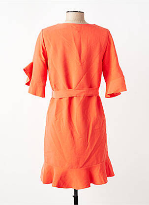 Robe courte manches courtes manches courtes orange SUNCOO femme