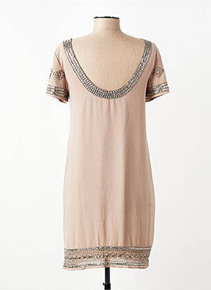 Robe mi-longue manches courtes manches courtes marron VILA femme