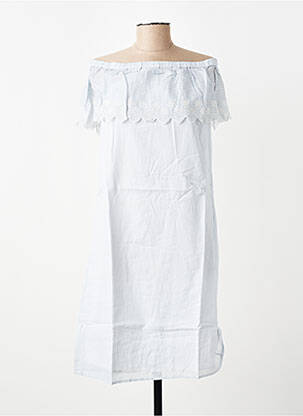 Robe mi-longue manches courtes manches courtes bleu VILA femme