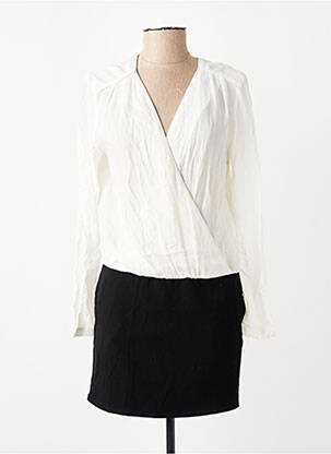 Robe courte manches longues manches longues blanc SEE U SOON femme