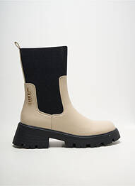 Bottines/boots tissage satiné talon de 4 à 6cm beige LES P'TITES BOMBES femme