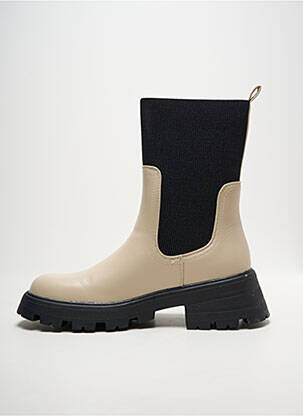 Bottines/boots tissage satiné talon de 4 à 6cm beige LES P'TITES BOMBES femme