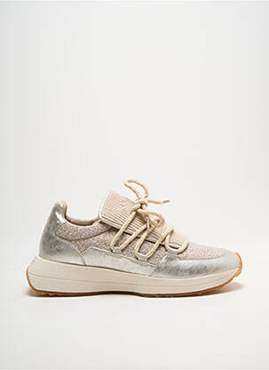 Baskets tissage satiné talon de 4 à 6cm or ARMISTICE femme