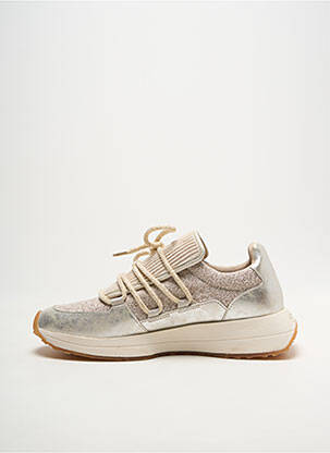 Baskets tissage satiné talon de 4 à 6cm or ARMISTICE femme