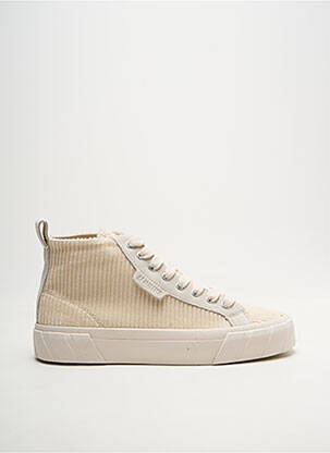 Baskets bout rond talon plat jusqu'à 3cm beige ARMISTICE femme