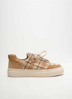 Baskets bout rond talon plat jusqu'à 3cm marron ARMISTICE femme