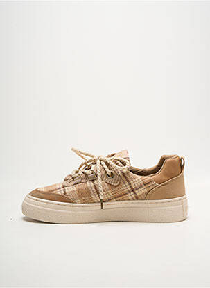 Baskets bout rond talon plat jusqu'à 3cm marron ARMISTICE femme