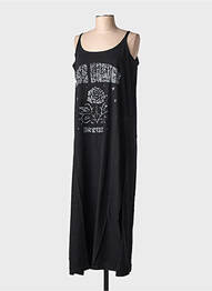 Robe longue fines bretelles fines bretelles noir ROSE GARDEN femme