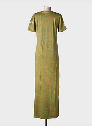 Robe longue manches courtes manches courtes vert ROSE GARDEN femme