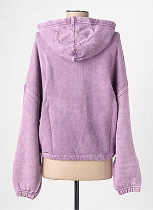 Sweat-shirt à capuche broderie manches longues violet ROSE GARDEN femme