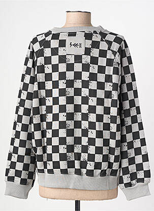 Sweat-shirt maille semi-opaque manches longues gris ROSE GARDEN femme