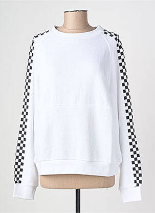 Sweat-shirt stretch manches longues blanc ROSE GARDEN femme