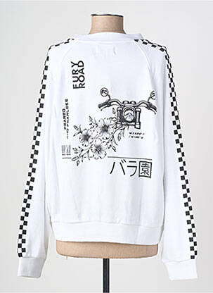 Sweat-shirt stretch manches longues blanc ROSE GARDEN femme
