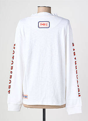 Sweat-shirt broderie manches longues blanc ROSE GARDEN femme