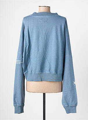 Sweat-shirt broderie manches longues bleu ROSE GARDEN femme