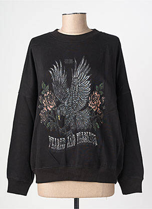 Sweat-shirt stretch manches longues noir ROSE GARDEN femme