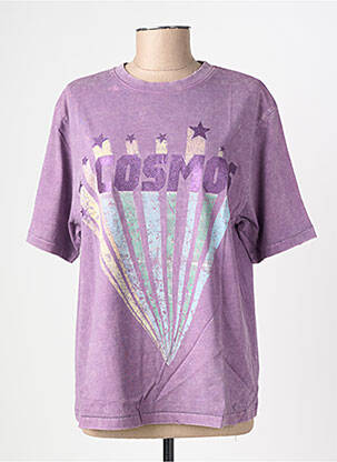T-shirt coupe droite manches courtes violet ROSE GARDEN femme