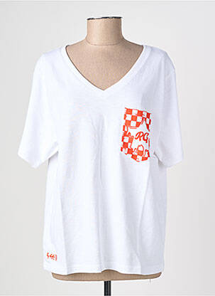 T-shirt coupe droite manches courtes blanc ROSE GARDEN femme