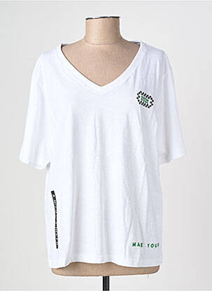 T-shirt coupe droite manches courtes blanc ROSE GARDEN femme