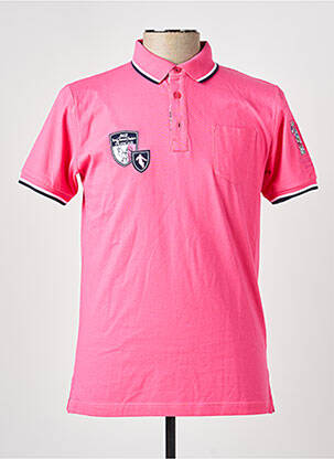 Polo tissage jersey manches courtes rose CAMBERABERO homme